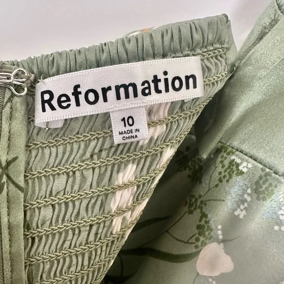 reformation earl silk dress in bonita | 100% silk maxi dress | size 10 - Picture 6 of 8